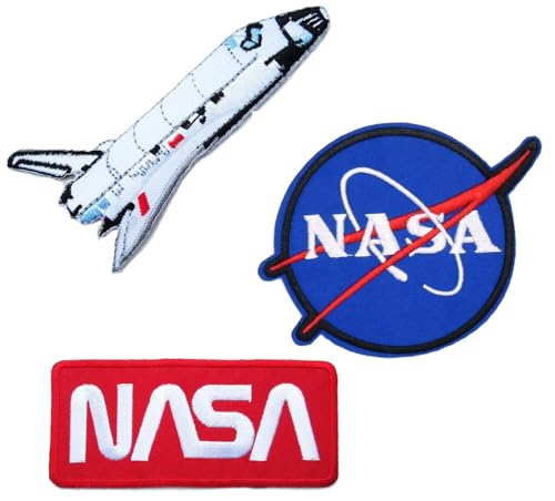 3 Stück Space Shuttle und USA Flagge, kompatibel mit NASA-Logo, bestickte Applikation zum Aufbügeln oder Aufnähen 3 Stück Space Shuttle und USA Flagge, kompatibel mit NASA-Logo, bestickte Applikation zum Aufbügeln oder Aufnähen von Lmshuqun