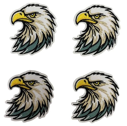 4 Stück Adlerkopf, Weißkopf-Adler, bestickte Applikation zum Aufbügeln oder Aufnähen 4 Stück Adlerkopf, Weißkopf-Adler, bestickte Applikation zum Aufbügeln oder Aufnähen von Lmshuqun