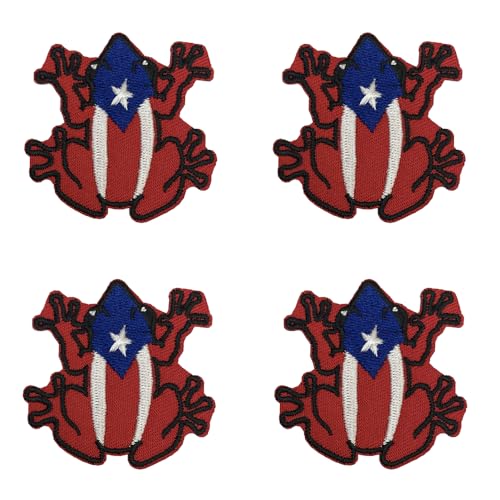 4 Stück Puerto Rico Coqui Frosch Flagge bestickte Applikation zum Aufbügeln oder Aufnähen 4 Stück Puerto Rico Coqui Frosch Flagge bestickte Applikation zum Aufbügeln oder Aufnähen von Lmshuqun