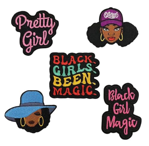 5 Stück Pretty Girl, Black Girl Magic, Frauen Weiblich bestickte Applikation zum Aufbügeln oder Aufnähen 5 Stück Pretty Girl, Black Girl Magic, Frauen Weiblich bestickte Applikation zum Aufbügeln oder Aufnähen von Lmshuqun