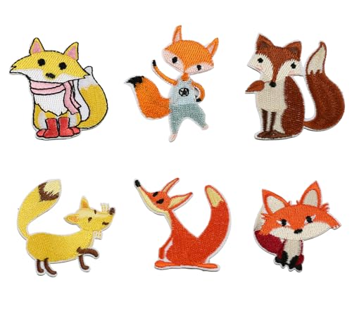 6 Stück niedliche Cartoon-Fuchs-Applikationen, bestickt, zum Aufbügeln oder Aufnähen 6 Stück niedliche Cartoon-Fuchs-Applikationen, bestickt, zum Aufbügeln oder Aufnähen von Lmshuqun