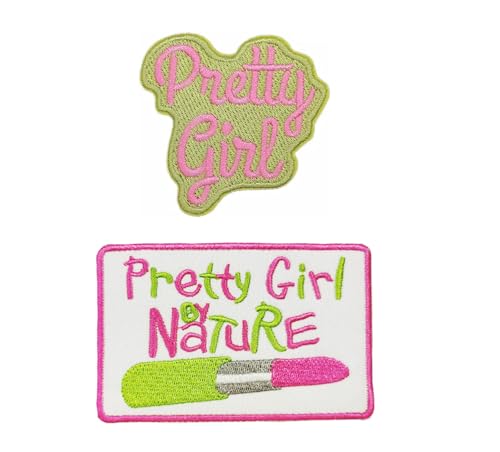 Lmshuqun 2 Stück Pretty Girl Patches bestickte Applikation zum Aufbügeln oder Aufnähen (weiß) von Lmshuqun
