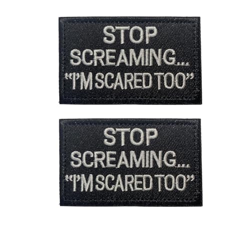 Lmshuqun 2 Stück Stop Screaming 'I'm Scared Too' taktische Stickerei Haken & Loop Moral Patch Militär Patch Lmshuqun 2 Stück Stop Screaming 'I'm Scared Too' taktische Stickerei Haken & Loop Moral Patch Militär Patch von Lmshuqun