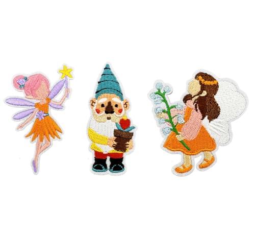 Lmshuqun 3 Stück niedliche kleine Feen-Aufnäher, bestickt, zum Aufbügeln oder Aufnähen Lmshuqun 3 Stück niedliche kleine Feen-Aufnäher, bestickt, zum Aufbügeln oder Aufnähen von Lmshuqun