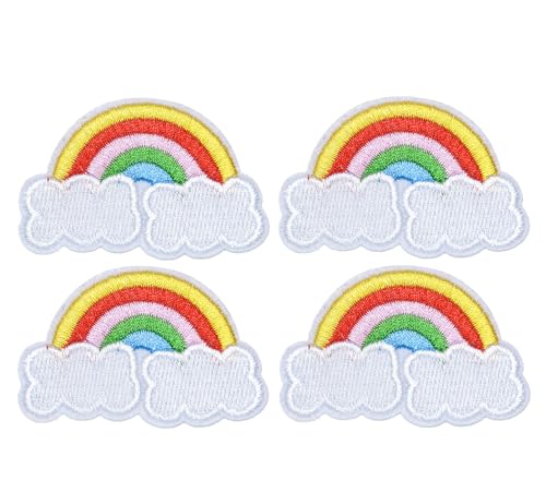 Lmshuqun 4 Stück niedliche Regenbogen-Stickerei-Applikationen zum Aufbügeln oder Aufnähen (Stil 4) von Lmshuqun