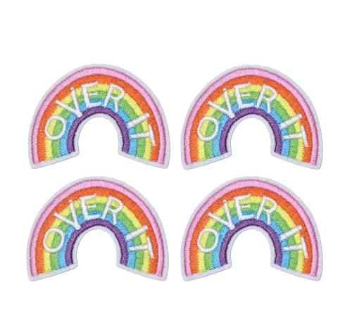 Lmshuqun 4 Stück niedliche Regenbogen-Stickerei-Applikationen zum Aufbügeln oder Aufnähen (Stil 5) von Lmshuqun