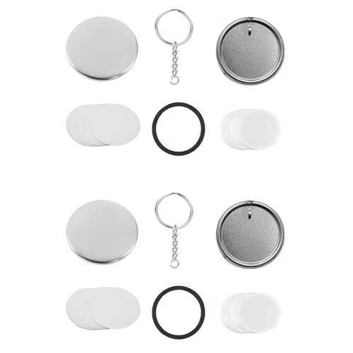 Lnfxkvva 100 x Knopfmacher-Schlüsselanhänger, 58 mm, Stiftherstellungs-Set für Knopfmacher, Metallknopf-Abzeichen-Sets Lnfxkvva 100 x Knopfmacher-Schlüsselanhänger, 58 mm, Stiftherstellungs-Set für Knopfmacher, Metallknopf-Abzeichen-Sets von Lnfxkvva