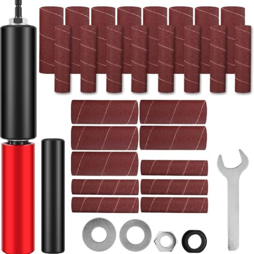 Lnfxkvva Trommelschleifer-Set, Gummi-Schleiftrommel, Spindelschleifer, Adapter mit 120er-Körnung, Schleifpapiertrommel, Bohrmaschinen-angetriebener Trommelschleifer Lnfxkvva Trommelschleifer-Set, Gummi-Schleiftrommel, Spindelschleifer, Adapter mit 120er-Körnung, Schleifpapiertrommel, Bohrmaschinen-angetriebener Trommelschleifer von Lnfxkvva