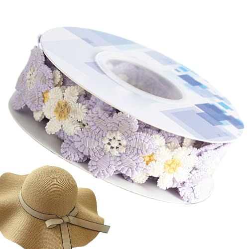 Lnhgh Blumenausstattung, Blumenspitze | Sonnenblume Nähspitze - Blumenstoff Verzierungen Handwerk Stickerei für Kunstprojekte Hochzeitskleider Haar Banddekoration von Lnhgh