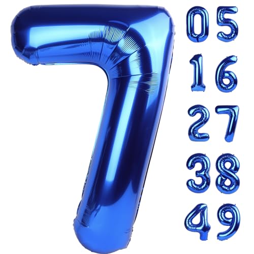 101,6 cm große Folienballons aus Mylar-Folie, Jumbo-Luftballons für Jungen und Mädchen, blaue Ziffern 7, Ballon für Kinder, Dekore für 7 Jahre, 17, 27, 37, 70. Geburtstag, Partyzubehör 101,6 cm große Folienballons aus Mylar-Folie, Jumbo-Luftballons für Jungen und Mädchen, blaue Ziffern 7, Ballon für Kinder, Dekore für 7 Jahre, 17, 27, 37, 70. Geburtstag, Partyzubehör von Lnhiya