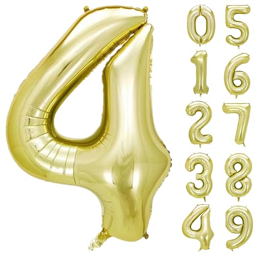 101,6 cm große Zahlen, 4 hellgoldener großer Luftballon für Geburtstagsparty, 0-9 Geburtstagsparty-Dekorationen, Folien-Mylar, große Zahl 4, Hochzeitsabschlüsse, Fotoshooting-Dekorationen (Nummer 4) 101,6 cm große Zahlen, 4 hellgoldener großer Luftballon für Geburtstagsparty, 0-9 Geburtstagsparty-Dekorationen, Folien-Mylar, große Zahl 4, Hochzeitsabschlüsse, Fotoshooting-Dekorationen (Nummer 4) von Lnhiya