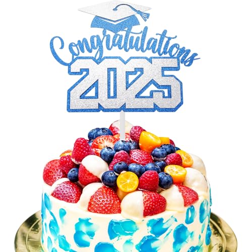 Lnngub 1 Stück 2025 Abschluss Tortendeko, Glitzer 2025 Graduation Kuchendekoration 2025 Doktorhut Tortendekoration Abschluss Cake Topper für Abschlussfeiern und Abschlusszeremonien (Blau und Silber) Lnngub 1 Stück 2025 Abschluss Tortendeko, Glitzer 2025 Graduation Kuchendekoration 2025 Doktorhut Tortendekoration Abschluss Cake Topper für Abschlussfeiern und Abschlusszeremonien (Blau und Silber) von Lnngub