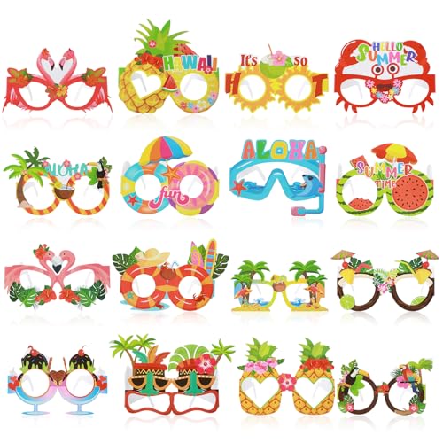 Lnngub 16 Stück Strand-Pool-Party-Brillen, Dekoration, lustige Sonnenbrille, hawaiianische Fotokabinen-Requisiten, Sommerluau-Papiergläser, Großpackung, tropische Party-Dekorationen, Neuheit, Lnngub 16 Stück Strand-Pool-Party-Brillen, Dekoration, lustige Sonnenbrille, hawaiianische Fotokabinen-Requisiten, Sommerluau-Papiergläser, Großpackung, tropische Party-Dekorationen, Neuheit, von Lnngub