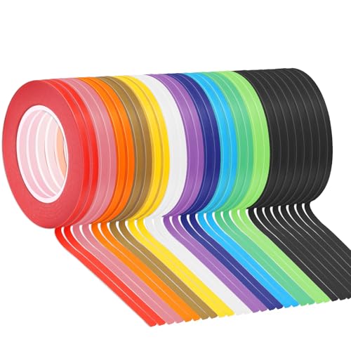 Lnngub 30 Rollen Whiteboard Klebeband, 13 m x 3 mm Abdeckpapier Klebeband 12 Farben Grafikband Selbstklebende Kreppband für DIY-Basteln, Scrapbooking, Diagramme, Dekoration, Malen, Markieren Lnngub 30 Rollen Whiteboard Klebeband, 13 m x 3 mm Abdeckpapier Klebeband 12 Farben Grafikband Selbstklebende Kreppband für DIY-Basteln, Scrapbooking, Diagramme, Dekoration, Malen, Markieren von Lnngub