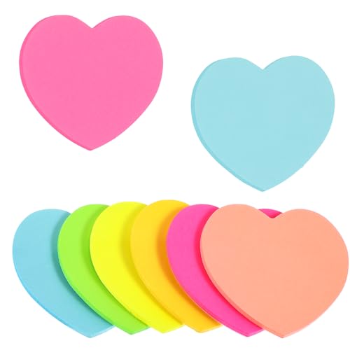 Lnngub 8 Blöcke/240 Blätter Farbige Haftnotizen, 8 Farben Selbstklebende Haftnotizzettel 76 x 76 mm Haftnotizen Lustig Herzförmig Sticky Notes für Büros, Schulen, Zuhause Lnngub 8 Blöcke/240 Blätter Farbige Haftnotizen, 8 Farben Selbstklebende Haftnotizzettel 76 x 76 mm Haftnotizen Lustig Herzförmig Sticky Notes für Büros, Schulen, Zuhause von Lnngub