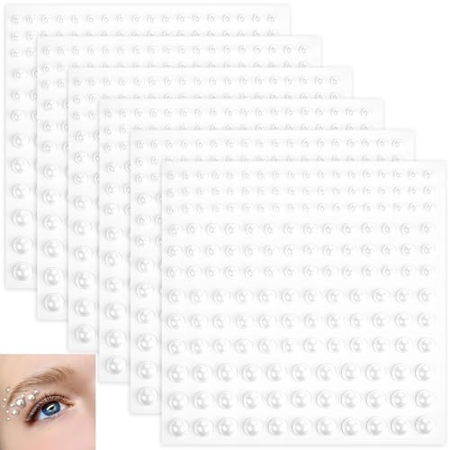 Lnngub 990 Stück/6 Blätter Selbstklebende Halbperlen, Weiße Perlen Sticker aus Acryl 3/4/5/6 mm Selbstklebende Perlen Aufkleber für Gesichtsdekoration, Maniküre, Schmuckherstellung, DIY-Kunsthandwerk Lnngub 990 Stück/6 Blätter Selbstklebende Halbperlen, Weiße Perlen Sticker aus Acryl 3/4/5/6 mm Selbstklebende Perlen Aufkleber für Gesichtsdekoration, Maniküre, Schmuckherstellung, DIY-Kunsthandwerk von Lnngub