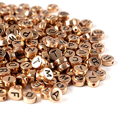 Lnvision 1000 Stück Buchstaben Perlen 7x4mm schwarz Brief Roségold Rund Acryl Alphabet Spacer Spacer Zwischenperlen zum Schmuck DIY Basteln zum Schmuckherstellung DIY Basteln Lnvision 1000 Stück Buchstaben Perlen 7x4mm schwarz Brief Roségold Rund Acryl Alphabet Spacer Spacer Zwischenperlen zum Schmuck DIY Basteln zum Schmuckherstellung DIY Basteln von Lnvision