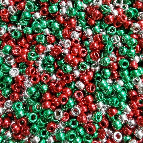 Lnvision 1000 Stück Pony Perlen 6x8mm Barrel Pony Beads Rot, Weiß, Grün für DIY Schmuck Herstellung Weihnachten Galvanisierungsverfahren Lnvision 1000 Stück Pony Perlen 6x8mm Barrel Pony Beads Rot, Weiß, Grün für DIY Schmuck Herstellung Weihnachten Galvanisierungsverfahren von Lnvision