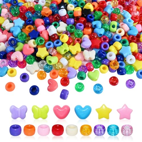 Lnvision 700 Stück assortierte Acrylperlen, Ponyperlen, Herz, Stern,Schmetterlingperlen Große Löcher, Multifarbig Ideal für Armbänder, Ketten, Weihnachten, Valentinstag Basteln & Schmuckherstellung Lnvision 700 Stück assortierte Acrylperlen, Ponyperlen, Herz, Stern,Schmetterlingperlen Große Löcher, Multifarbig Ideal für Armbänder, Ketten, Weihnachten, Valentinstag Basteln & Schmuckherstellung von Lnvision