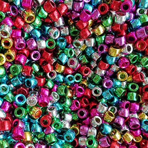 Lnvision 800 Stück 6x8mm Mischfarben Kunststoff Pony Perlen (Galvanisiert) von Lnvision