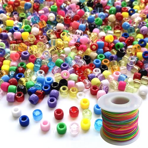 Lnvision Pony Perlen 1000 Stück 6x8mm Gemischte Farben Glitzer Transparent Großes Loch Acryl Perlen und 50 Meter Farblinie Für Schmuck Lnvision Pony Perlen 1000 Stück 6x8mm Gemischte Farben Glitzer Transparent Großes Loch Acryl Perlen und 50 Meter Farblinie Für Schmuck von Lnvision