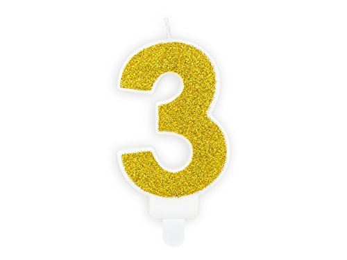 Kerze Gold mit Glitzer Zahl 3, 7 cm x 4 cm Geburtstagskerze Kindergeburtstag Zahlenkerze Kuchendeko Kuchenkerze Glitzerkerze Kerze Gold mit Glitzer Zahl 3, 7 cm x 4 cm Geburtstagskerze Kindergeburtstag Zahlenkerze Kuchendeko Kuchenkerze Glitzerkerze von LoBeSo