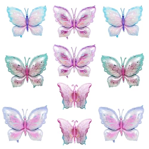 10 Stück Farbverlaufs-Schmetterlings-Ballon-Set, 101,6 cm, Luftballons, Dekorationen, Schmetterlinge, Mylar-Ballons für Familie, Schmetterling, Mottoparty, Hochzeit, Geburtstag, Party-Dekoration (5 10 Stück Farbverlaufs-Schmetterlings-Ballon-Set, 101,6 cm, Luftballons, Dekorationen, Schmetterlinge, Mylar-Ballons für Familie, Schmetterling, Mottoparty, Hochzeit, Geburtstag, Party-Dekoration (5 von LoNinLoAn