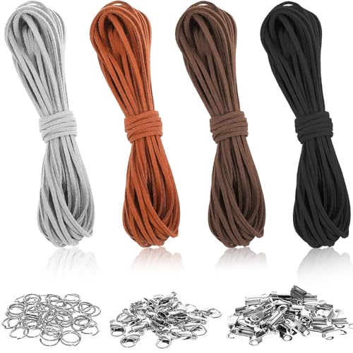 4 Rollen Lederband Kette 10M x 3mm Lederschnur Lederbänder Leder Schnur Faux Faden mit 100 Verschluss Faux Wildleder Schnur für DIY Armband Halskette Schmuck Handwerk 4 Rollen Lederband Kette 10M x 3mm Lederschnur Lederbänder Leder Schnur Faux Faden mit 100 Verschluss Faux Wildleder Schnur für DIY Armband Halskette Schmuck Handwerk von LoNinLoAn
