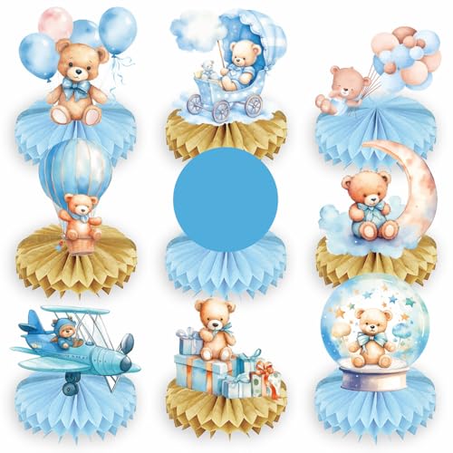 9 Stück Bären-Babyparty-Zubehör, Geburtstagsdekorationen, Waben-Mittelstücke, Waben-Tischaufsätze für Kinder, Geschlechtsoffenbarung, Babyparty, Party-Tischzubehör 9 Stück Bären-Babyparty-Zubehör, Geburtstagsdekorationen, Waben-Mittelstücke, Waben-Tischaufsätze für Kinder, Geschlechtsoffenbarung, Babyparty, Party-Tischzubehör von LoNinLoAn