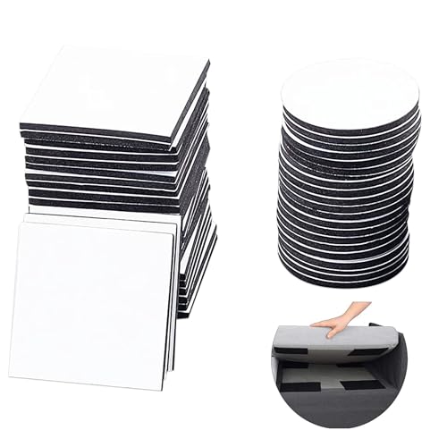 Klettband Selbstklebend Extra Stark 24 Stück Doppelseitig Klebende mit Klettverschluss Hakenband Klettpads Quadrat/Rund für Wände Boden Tür Kunststoffe Gläser(6 * 6CM, Schwarz) von LoNinLoAn