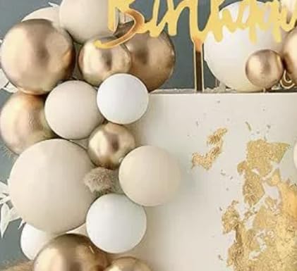 Tortendeko Kugeln Cake Topper, 50 Stück Torten Deko, Kuchen Topper Geburtstag Mädchen für Geburtstag Party Hochzeit Geburtstagsfeier Kuchendekoration, Khaki, Weiß, Golden Tortendeko Kugeln Cake Topper, 50 Stück Torten Deko, Kuchen Topper Geburtstag Mädchen für Geburtstag Party Hochzeit Geburtstagsfeier Kuchendekoration, Khaki, Weiß, Golden von LoNinLoAn