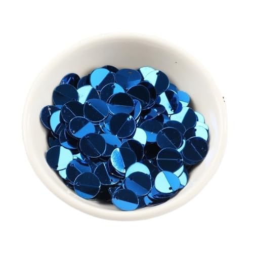 Loacea 10 g gefaltete ovale PVC-Pailletten mit seitlichem Loch, 10 mm matte Pailletten for Kopfbedeckungen und Kleidungszubehör(Dark Blue) von Loacea