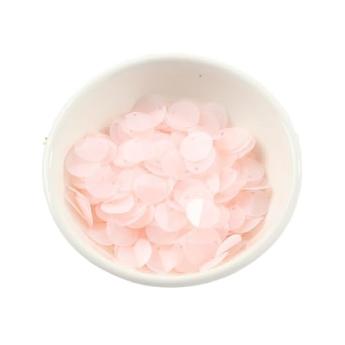 Loacea 10 g gefaltete ovale PVC-Pailletten mit seitlichem Loch, 10 mm matte Pailletten for Kopfbedeckungen und Kleidungszubehör(Matt Light Pink) von Loacea