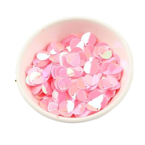 Loacea 10 g gefaltete ovale PVC-Pailletten mit seitlichem Loch, 10 mm matte Pailletten for Kopfbedeckungen und Kleidungszubehör(Pink) von Loacea