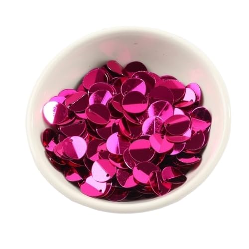 Loacea 10 g gefaltete ovale PVC-Pailletten mit seitlichem Loch, 10 mm matte Pailletten for Kopfbedeckungen und Kleidungszubehör(Rose) von Loacea