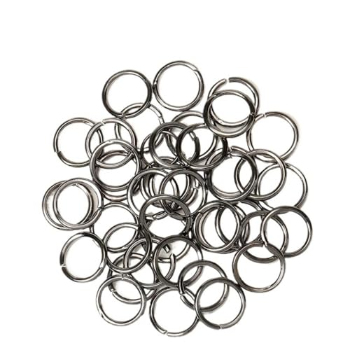 Loacea 200 Stück Biegeringe aus Eisen mit Einer Öse, Drahtdurchmesser 0,5/0,7/1,2 mm, weiß-schwarz, offene Spaltringe for selbstgemachten Schmuck(Black,0.7x8mm) von Loacea