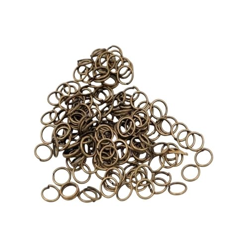 Loacea 200 Stück Biegeringe aus Eisen mit Einer Öse, Drahtdurchmesser 0,5/0,7/1,2 mm, weiß-schwarz, offene Spaltringe for selbstgemachten Schmuck(Bronze,1.0x10mm) von Loacea