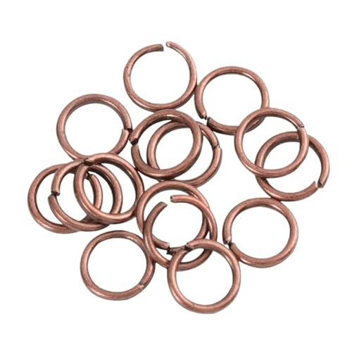Loacea 200 Stück Biegeringe aus Eisen mit Einer Öse, Drahtdurchmesser 0,5/0,7/1,2 mm, weiß-schwarz, offene Spaltringe for selbstgemachten Schmuck(Copper,0.7x5mm) von Loacea