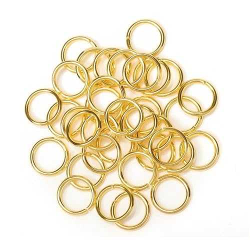 Loacea 200 Stück Biegeringe aus Eisen mit Einer Öse, Drahtdurchmesser 0,5/0,7/1,2 mm, weiß-schwarz, offene Spaltringe for selbstgemachten Schmuck(Gold,1.0x10mm) von Loacea