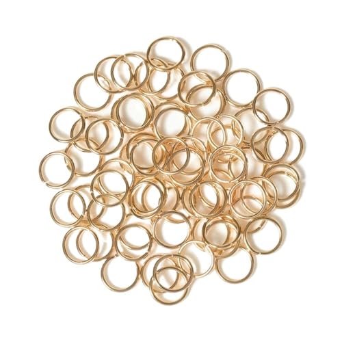 Loacea 200 Stück Biegeringe aus Eisen mit Einer Öse, Drahtdurchmesser 0,5/0,7/1,2 mm, weiß-schwarz, offene Spaltringe for selbstgemachten Schmuck(Light Gold,0.9x8mm) von Loacea