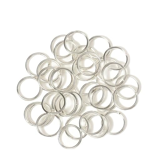Loacea 200 Stück Biegeringe aus Eisen mit Einer Öse, Drahtdurchmesser 0,5/0,7/1,2 mm, weiß-schwarz, offene Spaltringe for selbstgemachten Schmuck(Silver,0.7x10mm) von Loacea