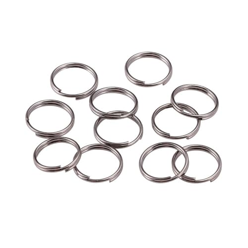 Loacea 200 Stück offene Geteilte Verbinder for Schmuck-Schlüsselanhänger, 5/6/7/8/10/12/20 mm, Kupfer-Doppelschlaufen-Biegeringe(Black,20mm x 1.2mm) von Loacea