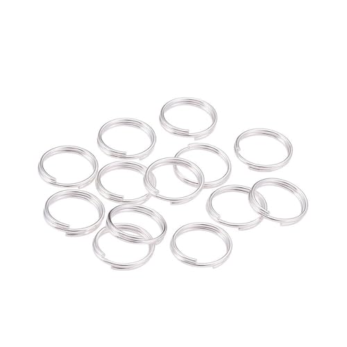 Loacea 200 Stück offene Geteilte Verbinder for Schmuck-Schlüsselanhänger, 5/6/7/8/10/12/20 mm, Kupfer-Doppelschlaufen-Biegeringe(Silver,20mm x 1.2mm) von Loacea