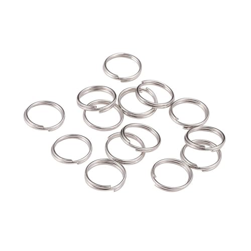 Loacea 200 Stück offene Geteilte Verbinder for Schmuck-Schlüsselanhänger, 5/6/7/8/10/12/20 mm, Kupfer-Doppelschlaufen-Biegeringe(White,6mm x 0.6mm) von Loacea