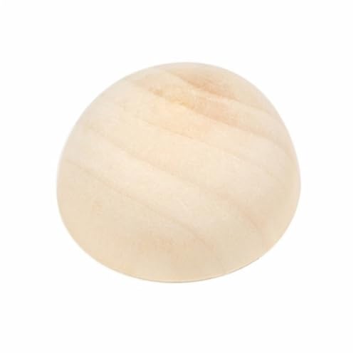 Loacea 30 Stück Halbkugelperlen, unbehandelte natürliche Spaltholzperlen, Massive Kugeln for Dekoration, Bastelarbeiten(50mm) von Loacea