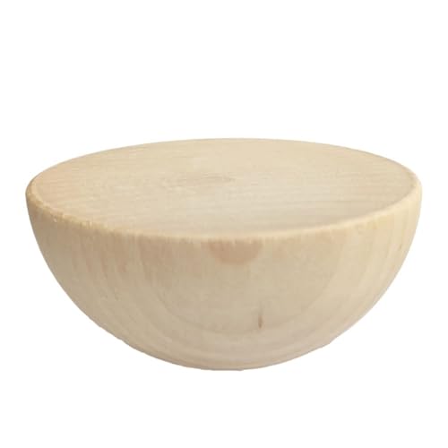 Loacea 30 Stück halbrunde Holzperlen aus Massivholz, DIY-Holzhandwerk, Holzperlen in Holzfarbe for Basteln(15mm) von Loacea