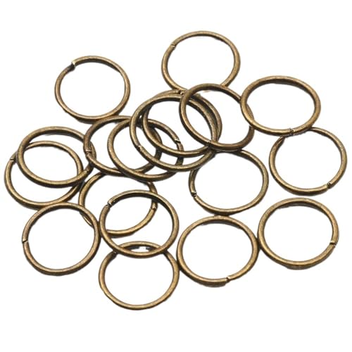 Loacea 30 Stück offene Biegeringe, Gold/Silber/Weiß, 12/14/16 mm Durchmesser, stabile Spaltringe aus Eisenlegierung for Heimwerker(Bronze,16mm) von Loacea