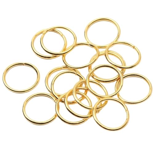 Loacea 30 Stück offene Biegeringe, Gold/Silber/Weiß, 12/14/16 mm Durchmesser, stabile Spaltringe aus Eisenlegierung for Heimwerker(Gold,14mm) von Loacea