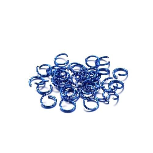 Loacea 300 Stück Bunte Aluminium-Split-Biegeringe, 6 mm, 8 mm, 10 mm Durchmesser, offene Verbinder for Schmuckherstellung(Blue,8mm) von Loacea