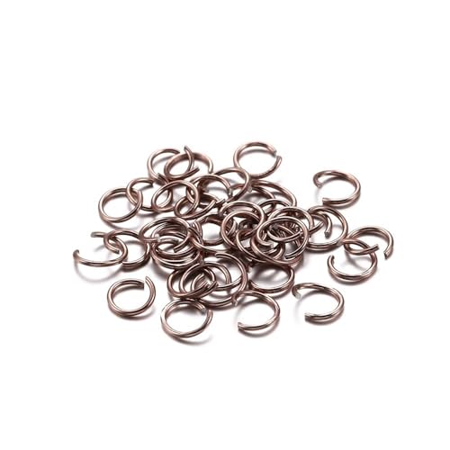 Loacea 300 Stück Bunte Aluminium-Split-Biegeringe, 6 mm, 8 mm, 10 mm Durchmesser, offene Verbinder for Schmuckherstellung(Coffee,10mm) von Loacea